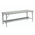 Global Industrial Heavy-Duty Extra Long Folding Assembly Workbench, 96 W x 28 D, Gray 606760